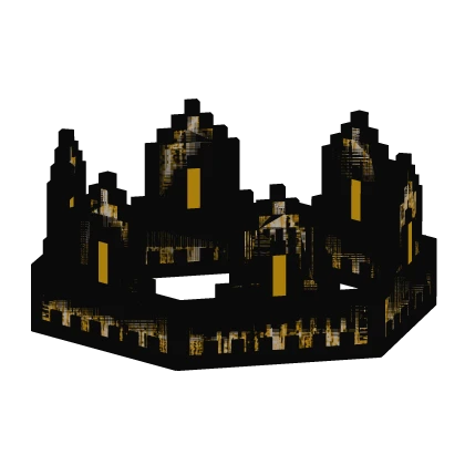 Black Gold Animated Glitch 8-Bit Crown