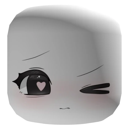 ꒰♡꒱ kawaii nervous wink neko chibi face mask