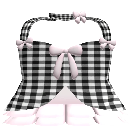 ♡ plaid black and pink ribbon dress cutesy kawaii 