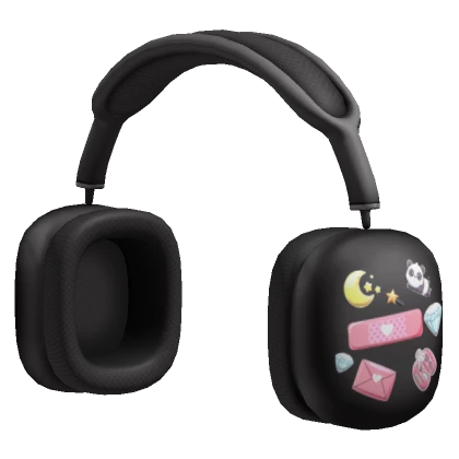 Black Sticker Headphones