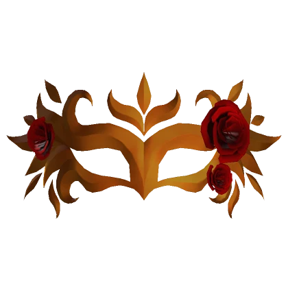 [1.0] Royal Golden Masquerade Ball Mask with Roses