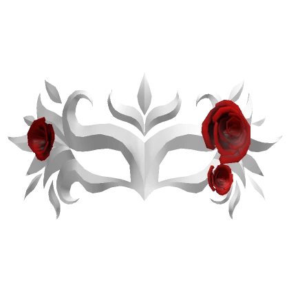 [1.0] Royal White Masquerade Ball Mask with Roses