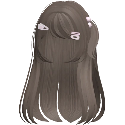 ꒰♡꒱ cute long brown side pony hair /w clips