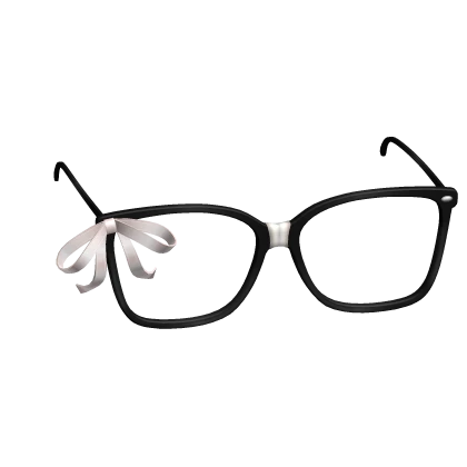 Cute Nerdy Girl Ribbon Glasses - White