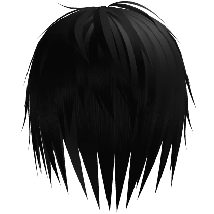 black long wispy emo japanese hair