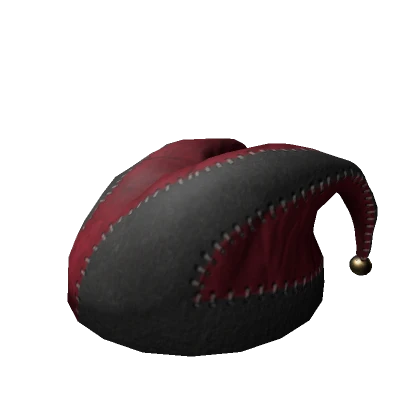 Black and Red Jester's Hat