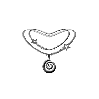 Grunge Spiral Star Necklace (Dark Grey)