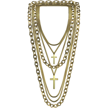 Gold Long Cross Necklace Layered 3.0