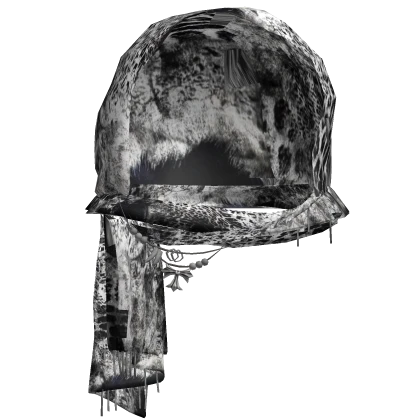 Emo Wrapped Headscarf (White Distress)