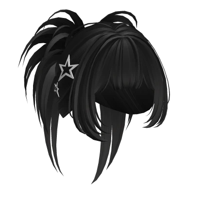 Y2K Fluffy Layered Spikey Bun (Black V2)