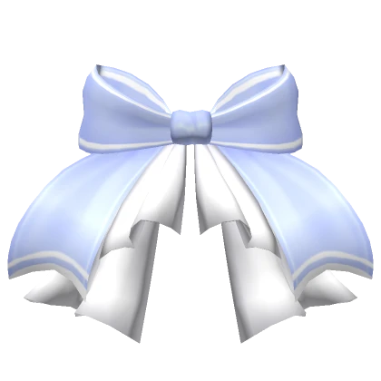 Blue Stripped Waist Bow with Ruffles