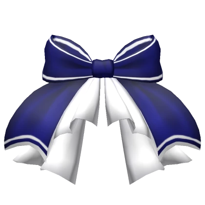 Navy Blue Stripped Waist Bow with Ruffles