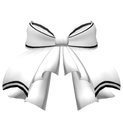 White Stripped Waist Bow with Ruffles