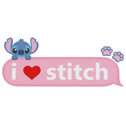 I Love Stitch Text Alien