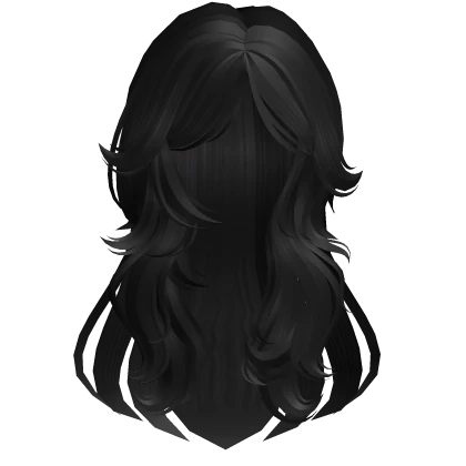 layered grunge wavy fluffy hair (black)