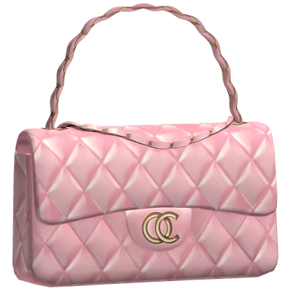 Uptown Quilted Handbag (Pink, Gold)