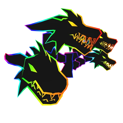 Cartoony Rainbow Dragon Heads