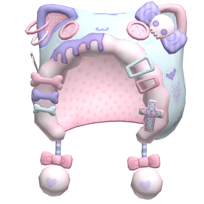 ♡ kawaii pastel blue zombie halloween kitty hood