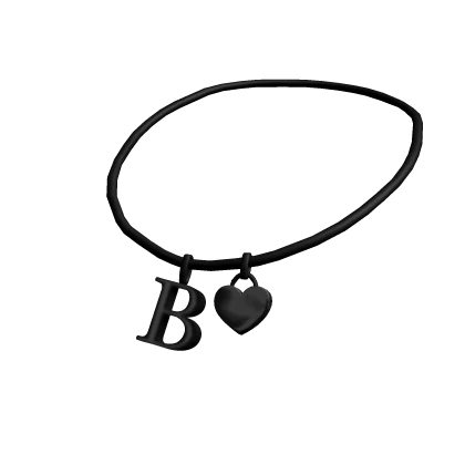 3.0 Initial Necklace: B (Black)