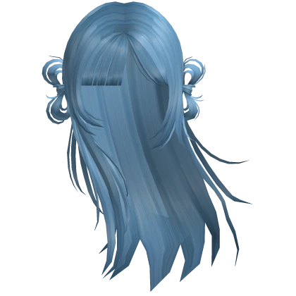 ♡ windy wispy blue shoujo anime hair w/ buns