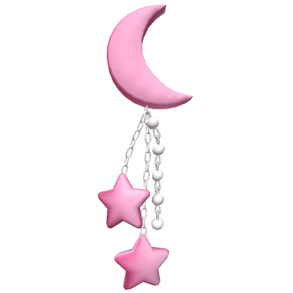 Pink Moon & Stars Hair Clip