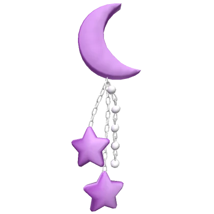 Purple Moon & Stars Hair Clip