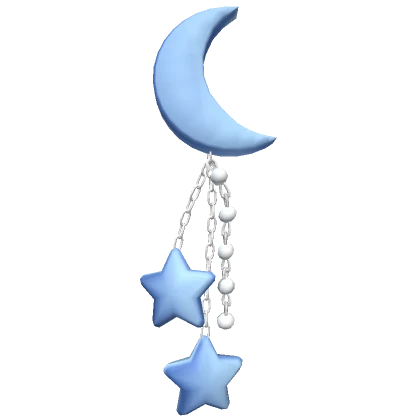 Blue Moon & Stars Hair Clip