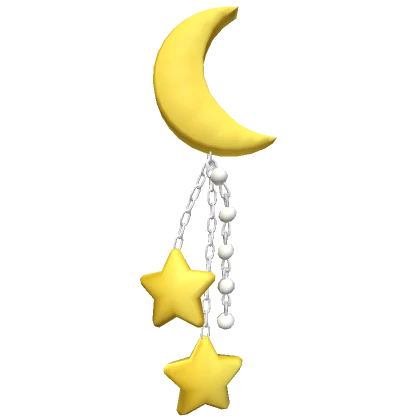 Yellow Moon & Stars Hair Clip