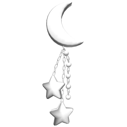 White Moon & Stars Hair Clip