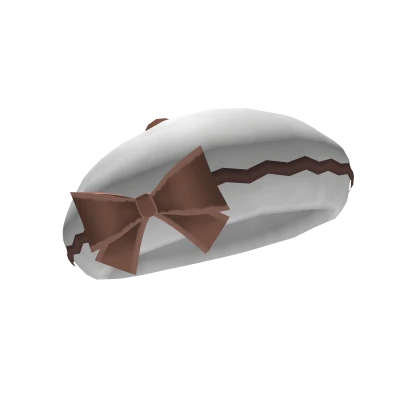 Cute Brown & White Bow Beret
