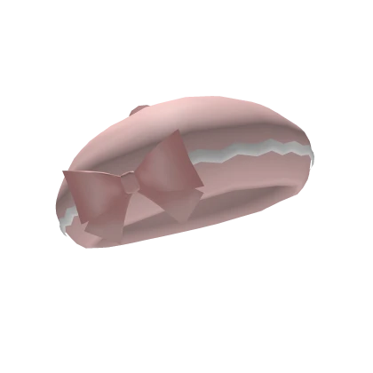 Cute Flat Pink Bow Beret