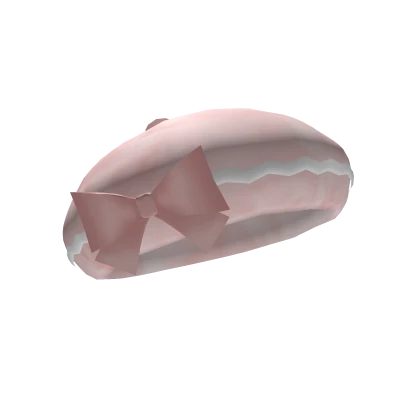 Cute Patchy Pink Bow Beret