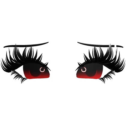 ♡ cute lashes w eyes + eyebrows (red)