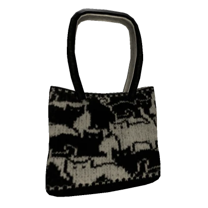 Y2K "CAT KNIT" Shoulder Tote Bag (3.0)