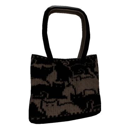 Y2K "CAT KNIT" Shoulder Tote Bag in Brown (3.0)