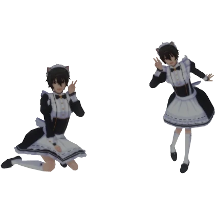 Two Catboy Maids Cutout