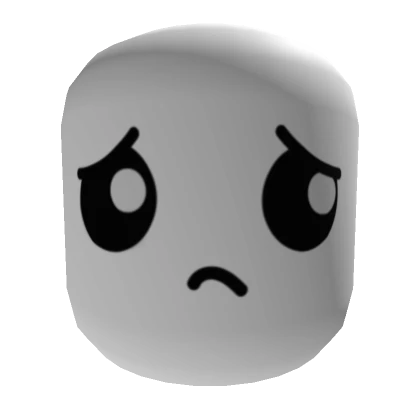 Cute Simple Sad Face - White