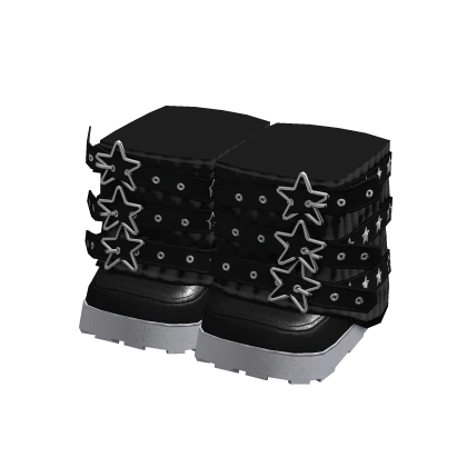 Y2K Starry Shoes Black