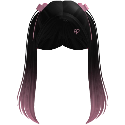 ୨♡୧ pretty savage black and pink hair w/ pink bows