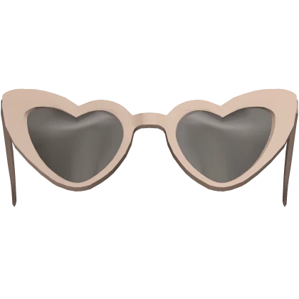 Raised Cute Heart Glasses (Beige)