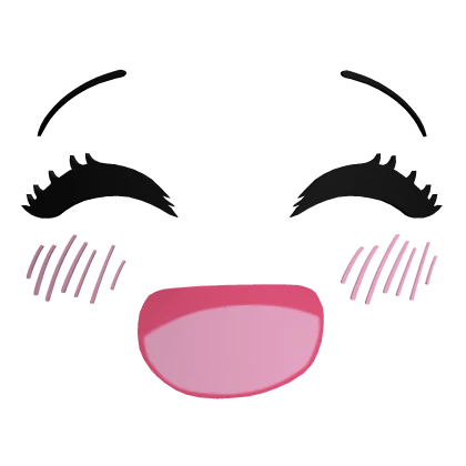 😄 Blushing Cute Anime Smile Face (3D) 😄