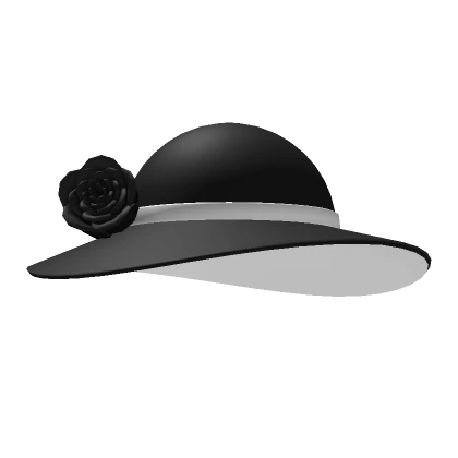 Sun Hat with Black Flower