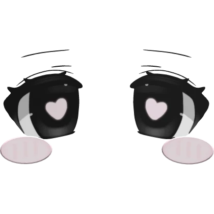 ♡ : cute anime pink heart eyes w/ blush