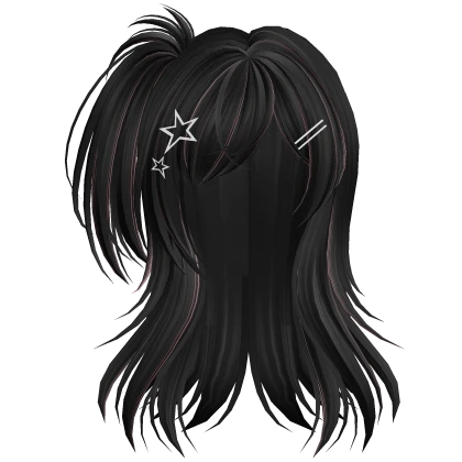 Black & Pink Y2K Emo Spikey Scene Ponytail