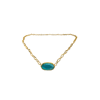 Blue Preppy Necklace Gold 3.0