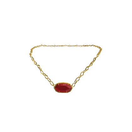 Valentines Red Preppy Necklace Gold 3.0