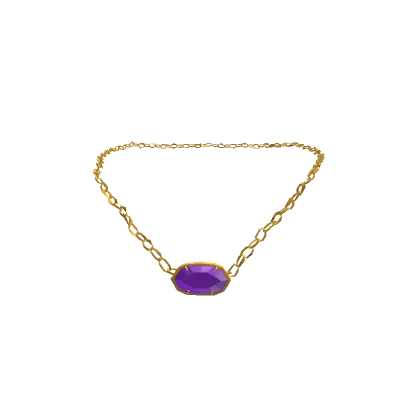 Purple Preppy Necklace Gold 3.0