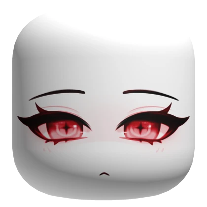 Gothic Bloom Face With Red Eyes - White