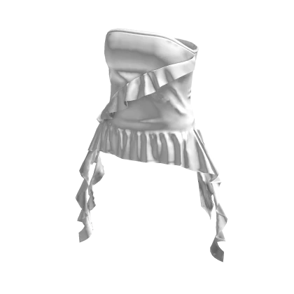 💗ASYMMETRICAL RUFFLE TUBE TOP_WHITE