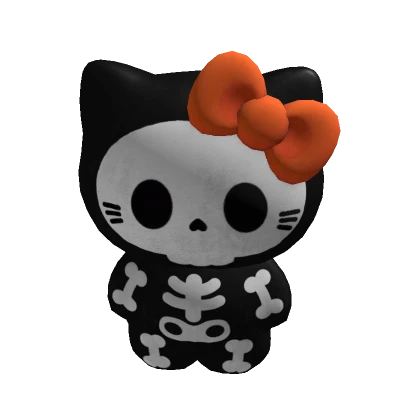 ♡ halloween skeleton kitty plushie (holdable)